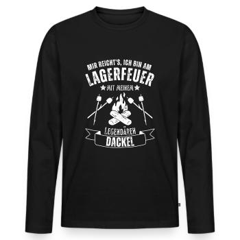 Dackel Outdoor Hund Natur Wandern Campen - Männer Premium Bio Langarmshirt - Schwarz - Vorne - Nico (187cm)