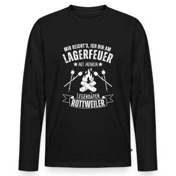 Rottweiler Outdoor Hund Natur Wandern Campen - Männer Premium Bio Langarmshirt - Schwarz - Vorne - Nico (187cm)
