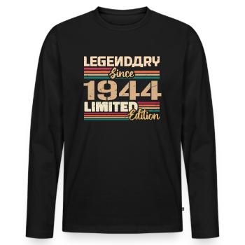 1944 Millésime 1944 Anniversaire Né en 1944 - T-shirt manches longues Premium bio Homme - noir - Devant - Nico (187cm)