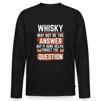 Whisky Sprüche - Männer Premium Bio Langarmshirt - Schwarz - Vorne - Nico (187cm)