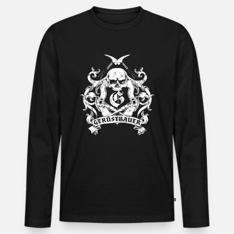Gerüstbauer - Männer Premium Bio Langarmshirt - Schwarz