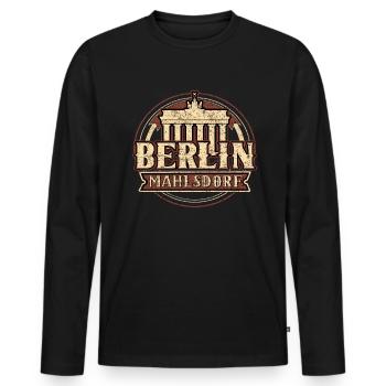 Berlin Berlin Mahlsdorf - Männer Premium Bio Langarmshirt - Schwarz - Vorne - Nico (187cm)