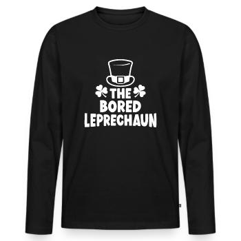 Le lutin ennuyé - T-shirt manches longues Premium bio Homme - noir - Devant - Nico (187cm)