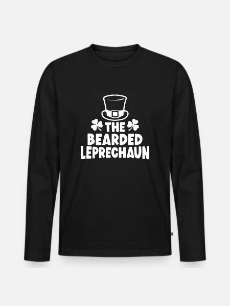 Der bärtige Kobold - Männer Premium Bio Langarmshirt - Schwarz