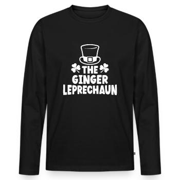 The Ginger Leprechaun - Men's Premium Organic Long Sleeve Shirt - black - Front - Nico (187cm)