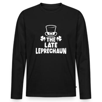 The Late Leprechaun - Men's Premium Organic Long Sleeve Shirt - black - Front - Nico (187cm)