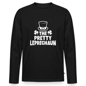 The Pretty Leprechaun - Men's Premium Organic Long Sleeve Shirt - black - Front - Nico (187cm)