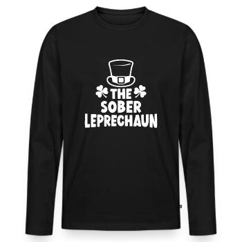 Le lutin sobre - T-shirt manches longues Premium bio Homme - noir - Devant - Nico (187cm)