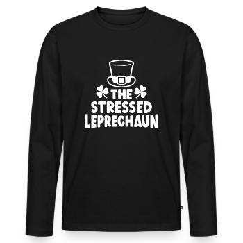 Der gestresste Kobold - Männer Premium Bio Langarmshirt - Schwarz - Vorne - Nico (187cm)