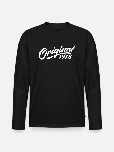 Original 1978 Geburtstagsgeschenk 1978 - Männer Premium Bio Langarmshirt - Schwarz