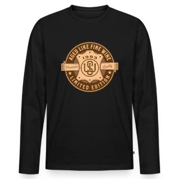 Aged Like Fine Wine 1993 Geburtstag Geschenkidee - Männer Premium Bio Langarmshirt - Schwarz - Vorne - Nico (187cm)