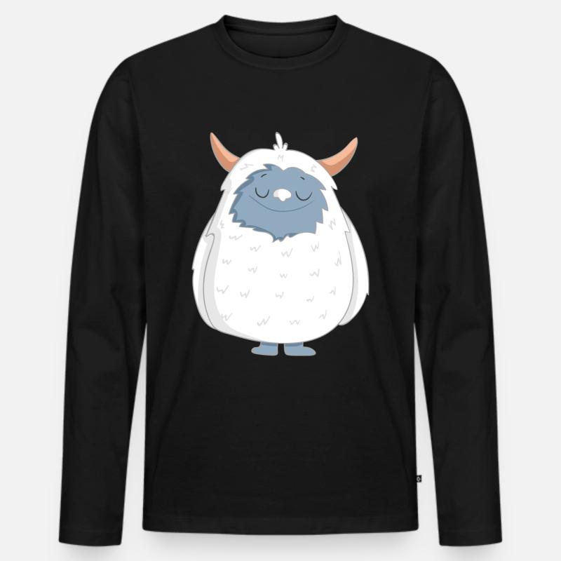 Yeti - Männer Premium Bio Langarmshirt - Schwarz
