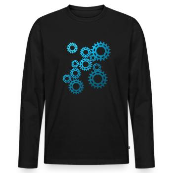 Vélo, vélo de route, VTT, homme, cyclisme, cadeau - T-shirt manches longues Premium bio Homme - noir - Devant - Nico (187cm)