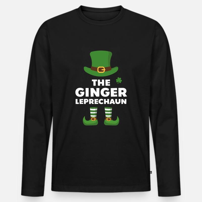 Der Ingwer-Kobold - Männer Premium Bio Langarmshirt - Schwarz