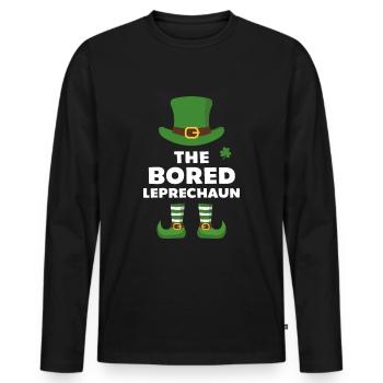 Le lutin ennuyé - T-shirt manches longues Premium bio Homme - noir - Devant - Nico (187cm)