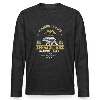 Rocky Mountain National Park - Men's Premium Organic Long Sleeve Shirt - heather anthracite - Front - Nico (187cm)