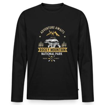 Rocky Mountain National Park - Men's Premium Organic Long Sleeve Shirt - black - Front - Nico (187cm)