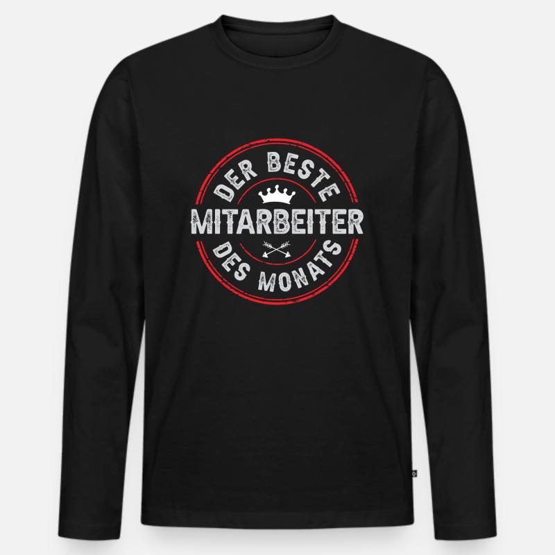 Mitarbeiter des Monats - Männer Premium Bio Langarmshirt - Schwarz