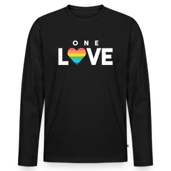 LGBTQ Un amour - T-shirt manches longues Premium bio Homme - noir - Devant - Nico (187cm)