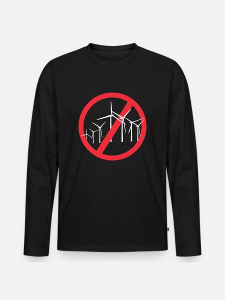 Stop Wind Turbines - Men's Premium Organic Long Sleeve Shirt - black