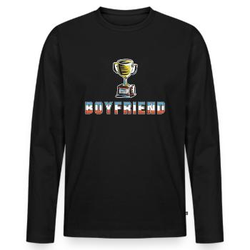 Freund Paare Liebe Beziehung Partner Geschenkidee - Männer Premium Bio Langarmshirt - Schwarz - Vorne - Nico (187cm)