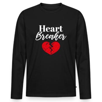 Heart Breaker - Men's Premium Organic Long Sleeve Shirt - black - Front - Nico (187cm)