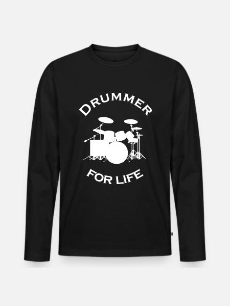 Drummer for life Drum Drums - Men's Premium Organic Long Sleeve Shirt - black