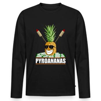 Feux d'artifice Pyro ananas - T-shirt manches longues Premium bio Homme - noir - Devant - Nico (187cm)