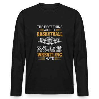 Wrestling Basketball Ballsportarten Kampfsportler - Männer Premium Bio Langarmshirt - Schwarz - Vorne - Nico (187cm)