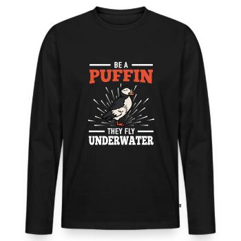 Les macareux volent sous l’eau Plongeurs sur glace - T-shirt manches longues Premium bio Homme - noir - Devant - Nico (187cm)