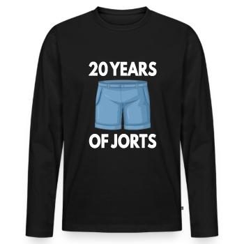 20 ans de Jorts Jeans Wrestling Outfit Cadeau - T-shirt manches longues Premium bio Homme - noir - Devant - Nico (187cm)