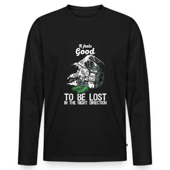 Hikers Mountaineer Good Be Lost Right Direction - Men's Premium Organic Long Sleeve Shirt - black - Front - Nico (187cm)