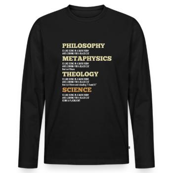 Philosophy Metaphysics Theology Science Black Cat - Men's Premium Organic Long Sleeve Shirt - black - Front - Nico (187cm)