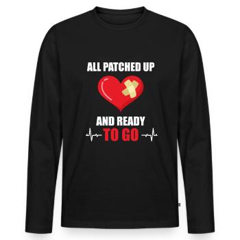 Tous rafistolés prêts à partir crise cardiaque crise cardiaque - T-shirt manches longues Premium bio Homme - noir - Devant - Nico (187cm)