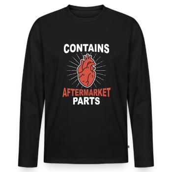 Contient des pièces de rechange Cadeau de chirurgie cardiaque - T-shirt manches longues Premium bio Homme - noir - Devant - Nico (187cm)
