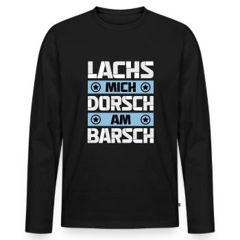 Lachs Mich Dorsch Am Barsch - Männer Premium Bio Langarmshirt - Schwarz - Vorne - Nico (187cm)