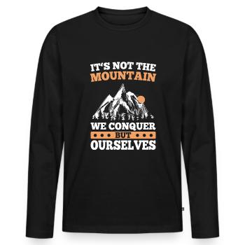 Mount Conquer Ourselves Hike Mountaineering - Men's Premium Organic Long Sleeve Shirt - black - Front - Nico (187cm)