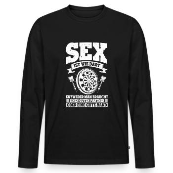Sex Wir Dart Guten Partner Gute Hand Dartspieler - Männer Premium Bio Langarmshirt - Schwarz - Vorne - Nico (187cm)