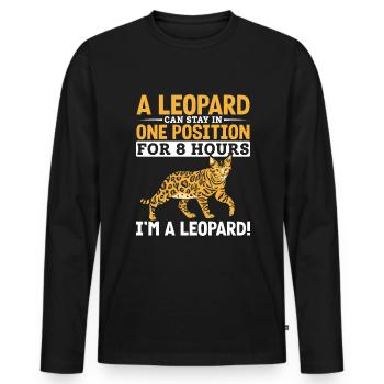 Bengal Katzenrasse Leopard Samtpfote Geschenk - Männer Premium Bio Langarmshirt - Schwarz - Vorne - Nico (187cm)