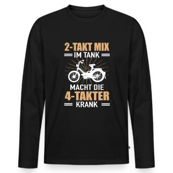 Moped Bastler Mokick Nostalgie 2 Takt 4 Takter - Männer Premium Bio Langarmshirt - Schwarz - Vorne - Nico (187cm)