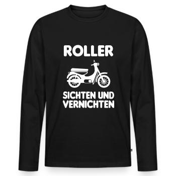 Roller Sichten Und Vernichten Moped Liebhaber Mofa - Männer Premium Bio Langarmshirt - Schwarz - Vorne - Nico (187cm)