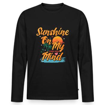 Pura Vida Sunshine Costa Rica Latin America - Men's Premium Organic Long Sleeve Shirt - black - Front - Nico (187cm)