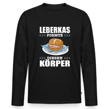 Lustiger Leberkas Formte Diesen Körper Spruch - Männer Premium Bio Langarmshirt - Schwarz - Vorne - Nico (187cm)