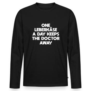 Un Leberkäse éloigne le médecin Fleischkäse - T-shirt manches longues Premium bio Homme - noir - Devant - Nico (187cm)
