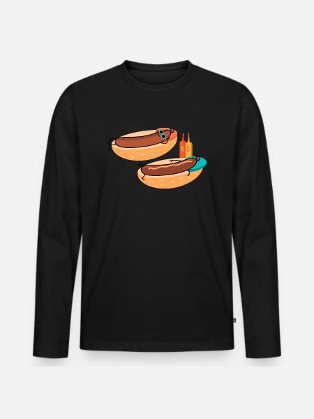 Hot sausages - Men's Premium Organic Long Sleeve Shirt - black