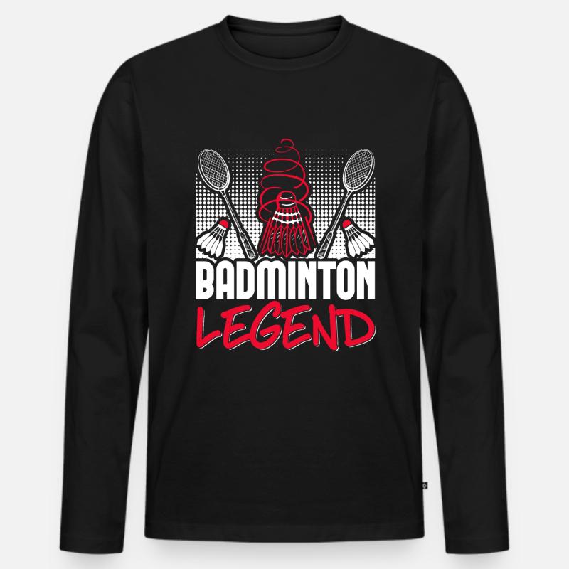 Badminton Federball Evolution Badmintonspieler - Männer Premium Bio Langarmshirt - Schwarz