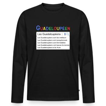 Guadeloupéens Cadeau Guadeloupe - T-shirt manches longues Premium bio Homme - noir - Devant - Nico (187cm)