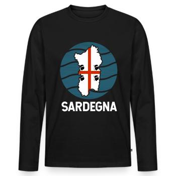Drapeau de la Sardaigne - T-shirt manches longues Premium bio Homme - noir - Devant - Nico (187cm)