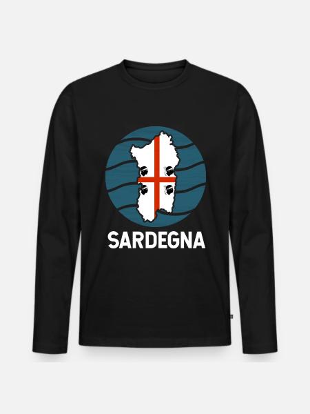 Sardinia Flag - Men's Premium Organic Long Sleeve Shirt - black