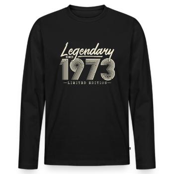 Legendary since 1973 - Men's Premium Organic Long Sleeve Shirt - black - Front - Nico (187cm)